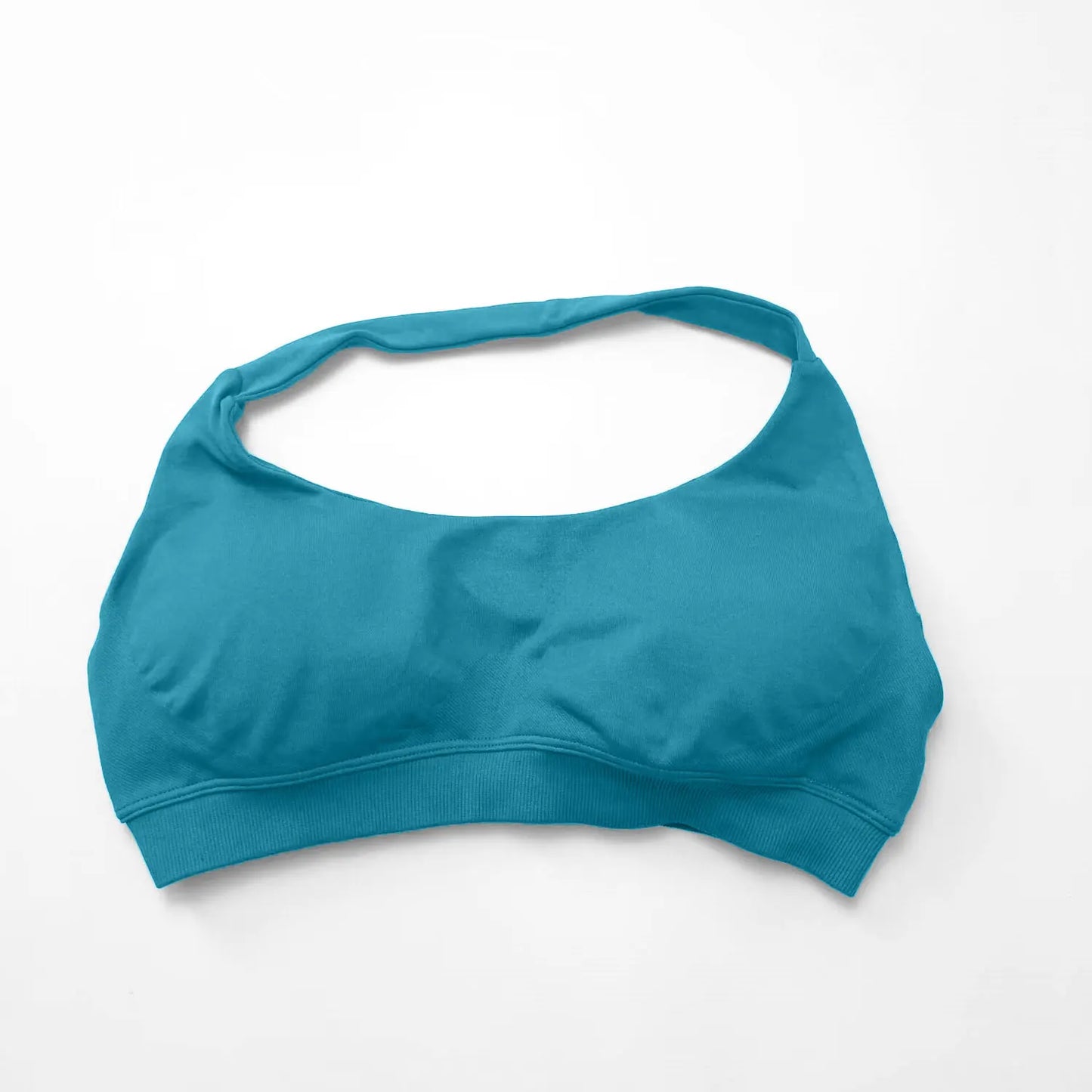 Impact Seamless Halter Sports Bra – Women High Support Open Back Gym Top