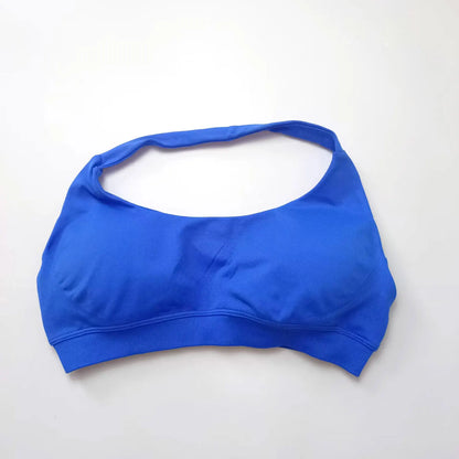 Impact Seamless Halter Sports Bra – Women High Support Open Back Gym Top
