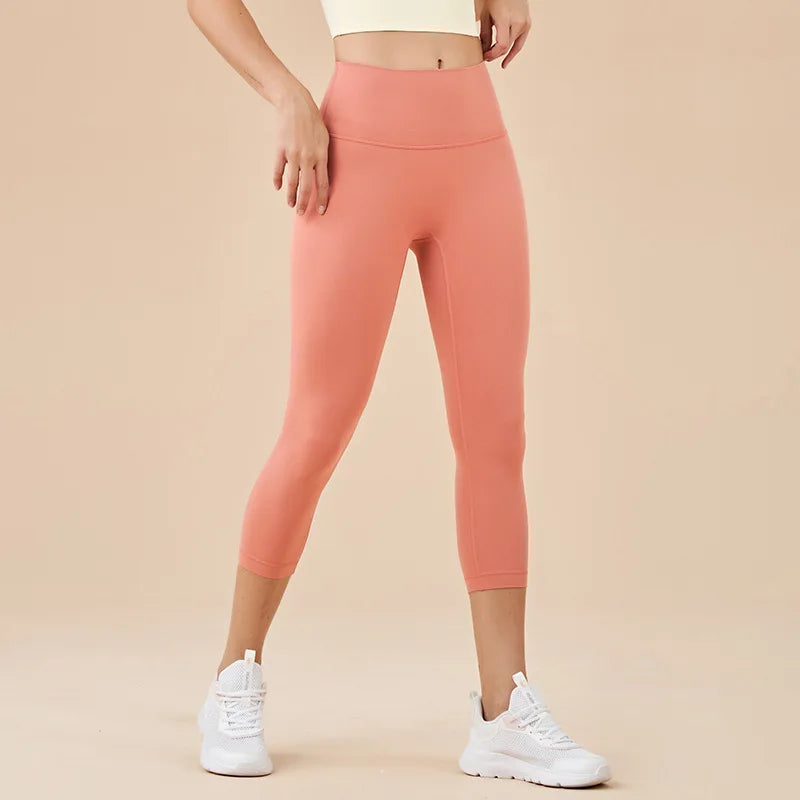 Women High Waist Push-Up Leggings Peach Hip Gym & Yoga Pants