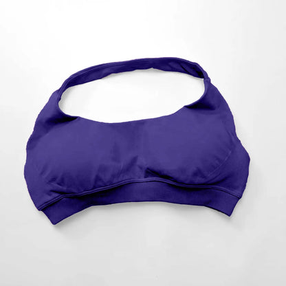 Impact Seamless Halter Sports Bra – Women High Support Open Back Gym Top
