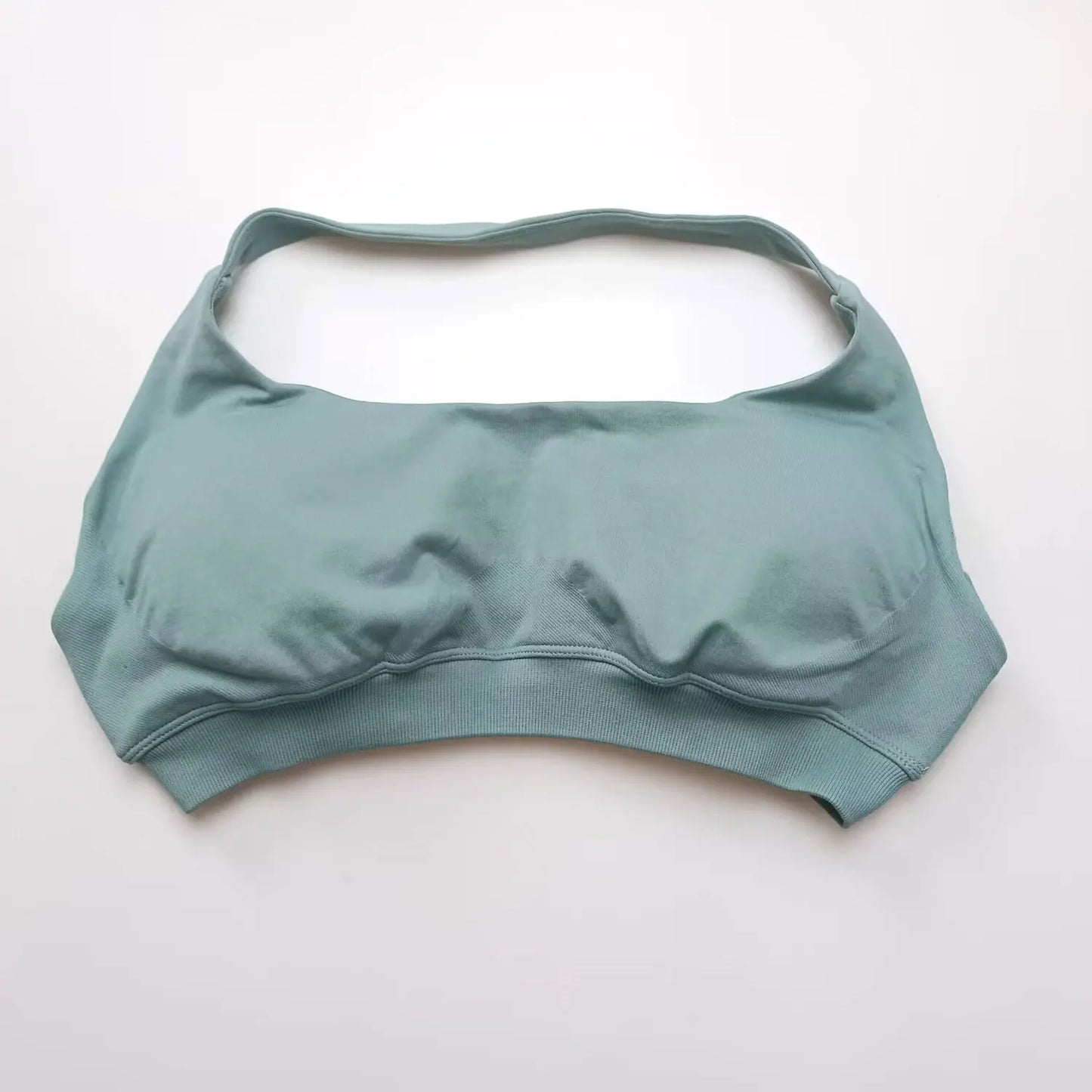 Impact Seamless Halter Sports Bra – Women High Support Open Back Gym Top