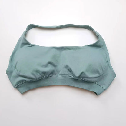 Impact Seamless Halter Sports Bra – Women High Support Open Back Gym Top