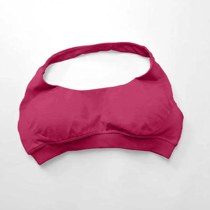 Impact Seamless Halter Sports Bra – Women High Support Open Back Gym Top