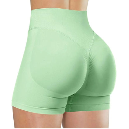 Women High Waist Yoga Shorts – Summer Fitness Running Shorts
