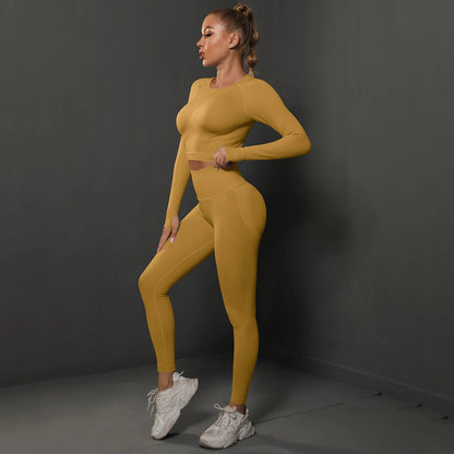 Seamless Yoga Set Crop Top High Waist Leggings Set