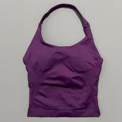 Impact Seamless Halter Tank Top Women Built-in Bra Yoga & Gym Top