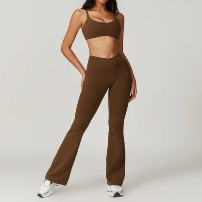 Women 2-Piece Yoga Set Crop Top & High Waist Gym Leggings
