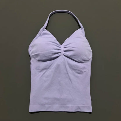 Impact Longline Strappy Sports Bra – Women Open Back Yoga Gym Top