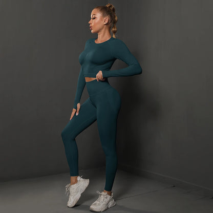 Seamless Yoga Set Crop Top High Waist Leggings Set