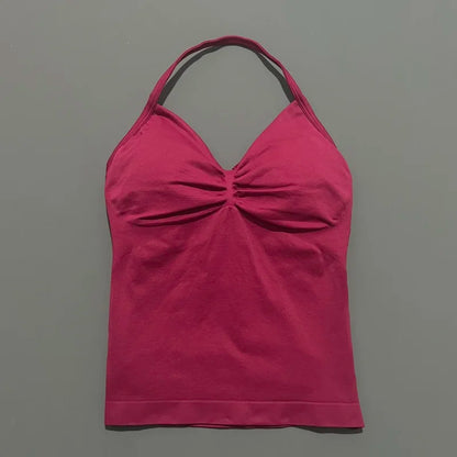 Impact Longline Strappy Sports Bra – Women Open Back Yoga Gym Top