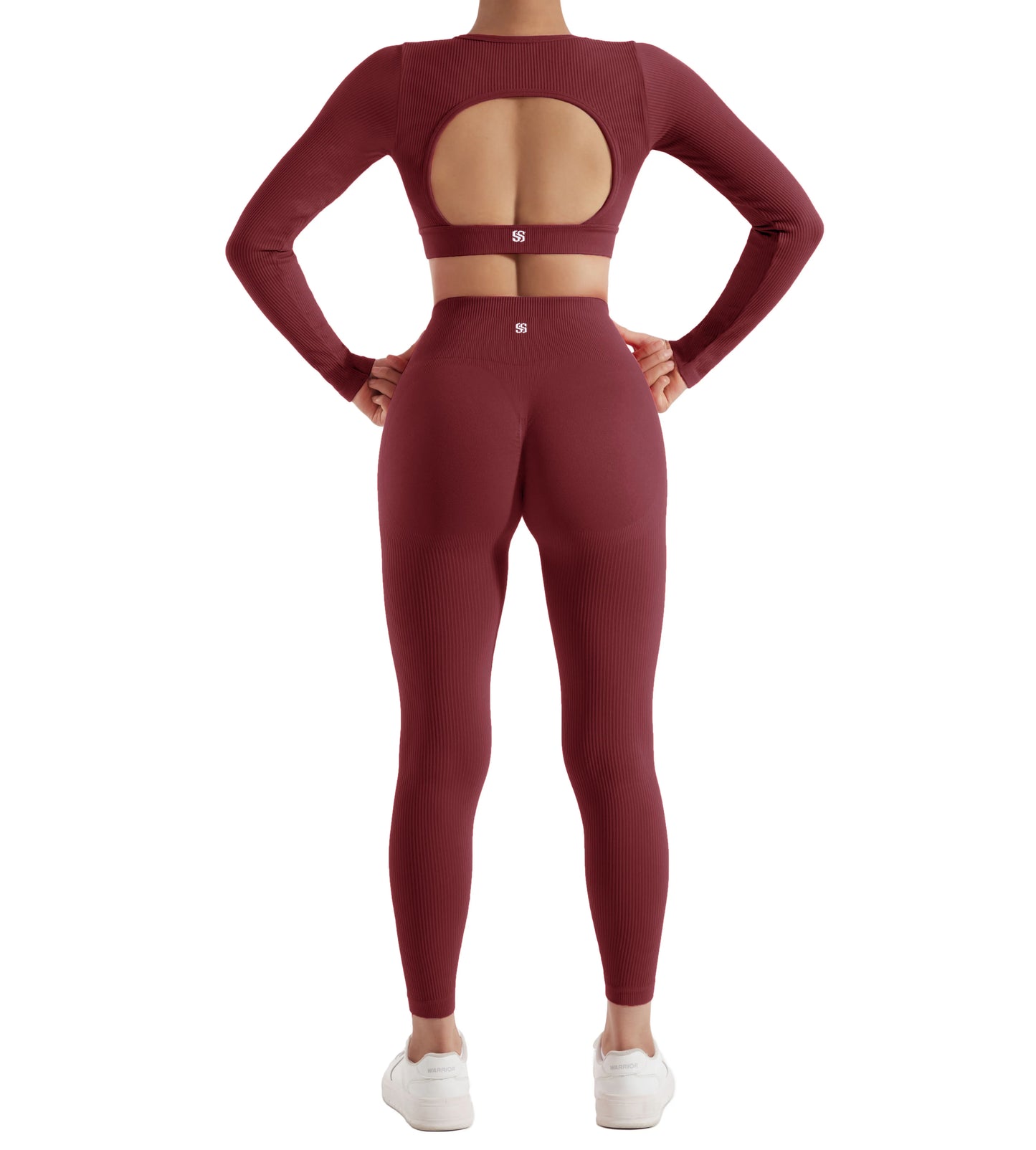 Women’s 2PCS Long Sleeve Yoga Set – Quick-Dry Gym Workout Tracksuit