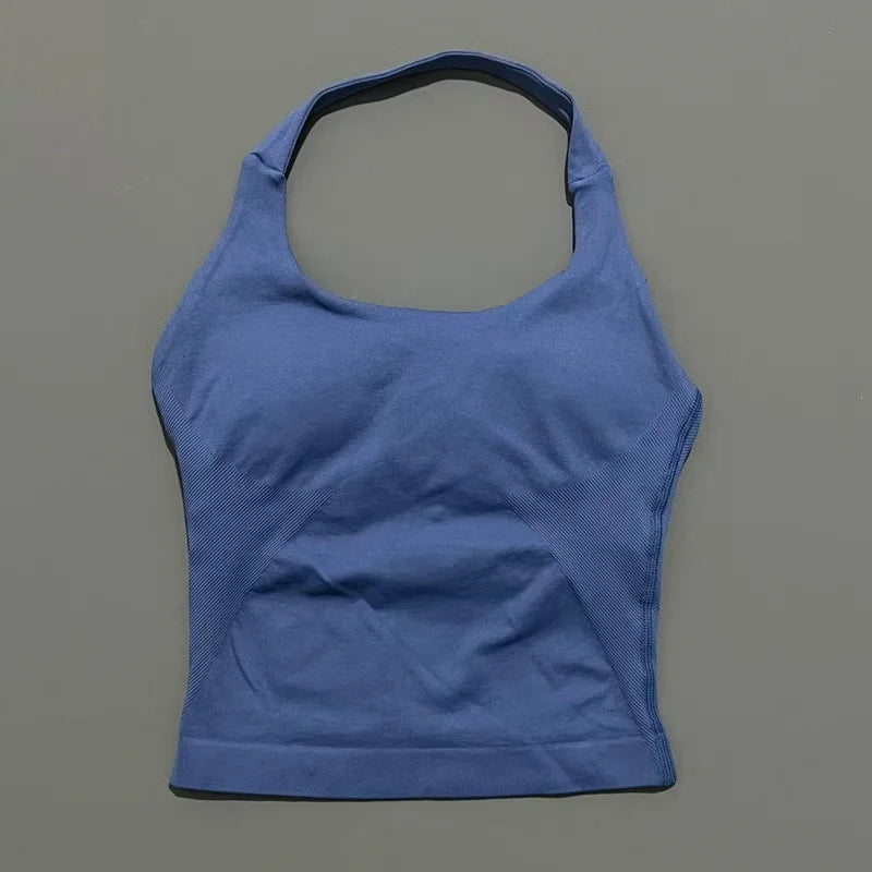 Impact Seamless Halter Tank Top Women Built-in Bra Yoga & Gym Top