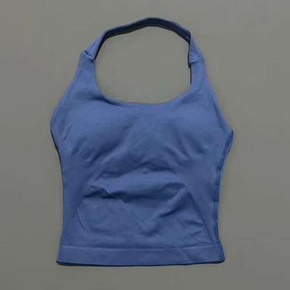 Impact Seamless Halter Tank Top Women Built-in Bra Yoga & Gym Top