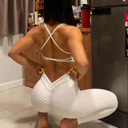 Women Cross Back Shockproof Sports Bra Sexy Gathered Gym & Yoga Top