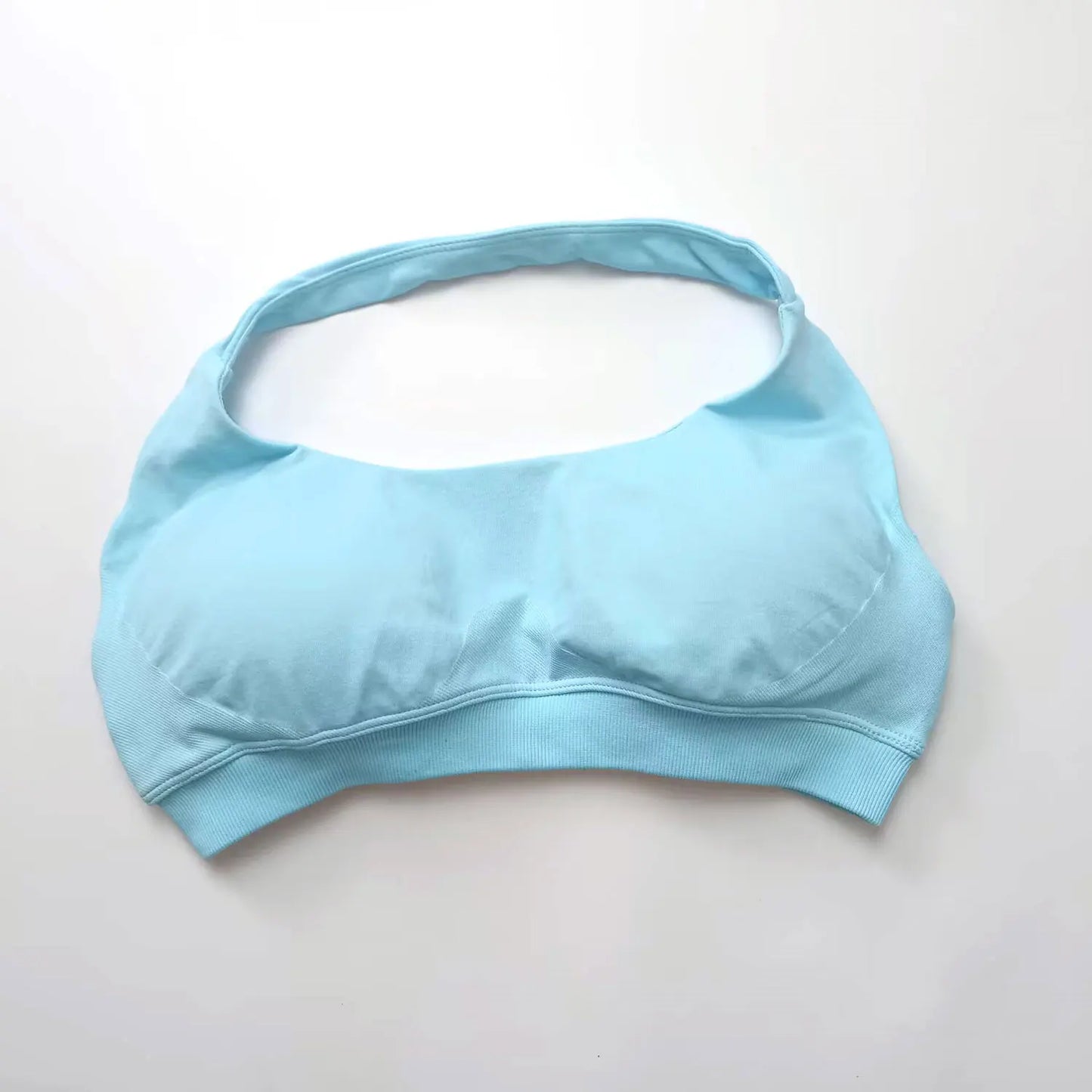 Impact Seamless Halter Sports Bra – Women High Support Open Back Gym Top