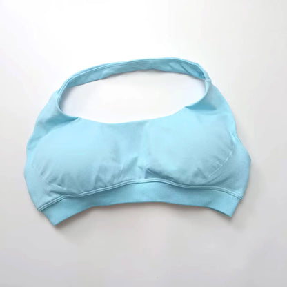 Impact Seamless Halter Sports Bra – Women High Support Open Back Gym Top