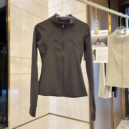 Women Quick-Dry Sports Jacket Long Sleeve Gym & Running Fitness Top