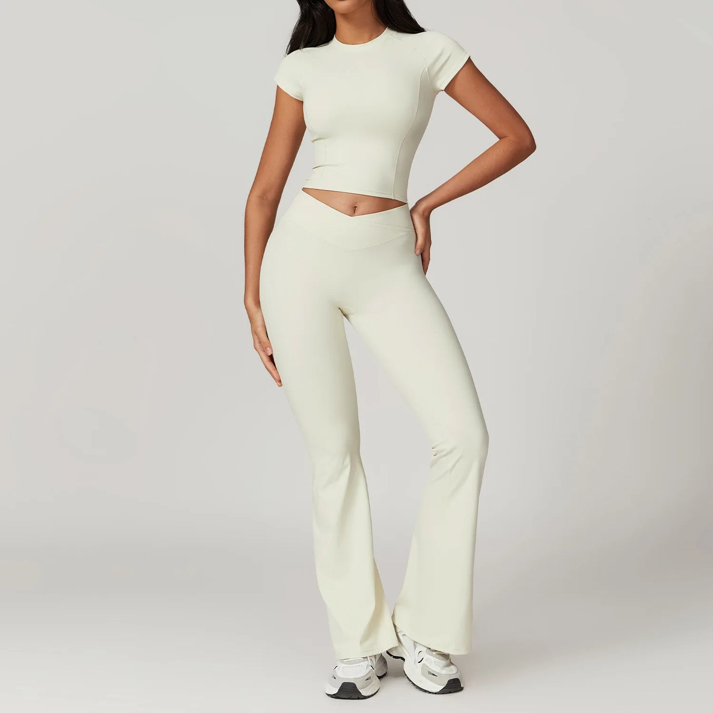 Women 2-Piece Yoga Set Crop Top & High Waist Gym Leggings