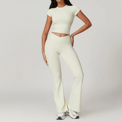 Women 2-Piece Yoga Set Crop Top & High Waist Gym Leggings