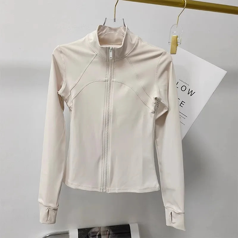 Women Quick-Dry Sports Jacket Long Sleeve Gym & Running Fitness Top