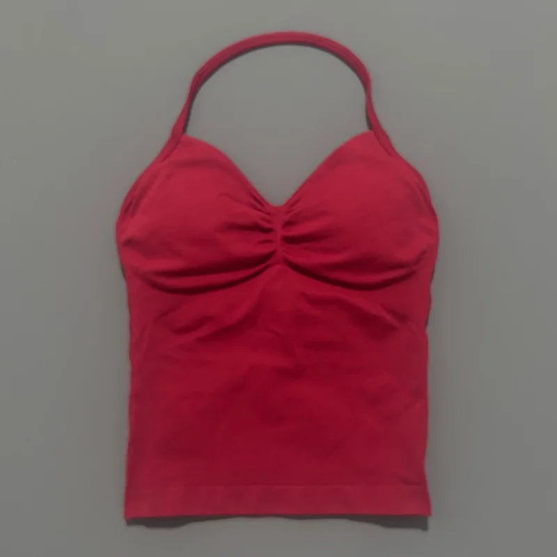 Impact Longline Strappy Sports Bra – Women Open Back Yoga Gym Top