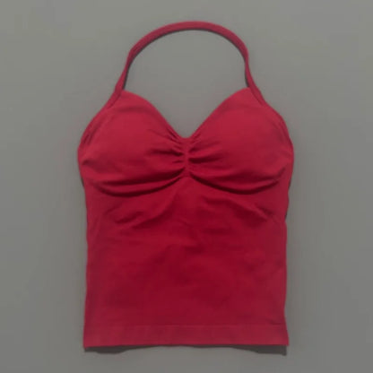 Impact Longline Strappy Sports Bra – Women Open Back Yoga Gym Top