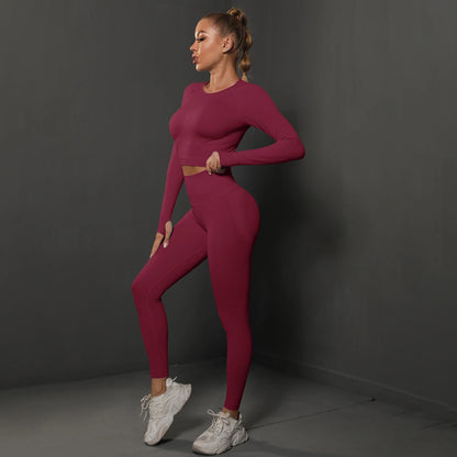 Seamless Yoga Set Crop Top High Waist Leggings Set