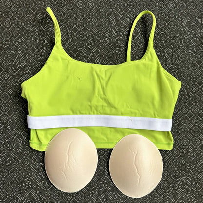 Women’s Solid Color Spaghetti Strap Sports Bra with Chest Pads