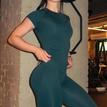 Women Seamless Impact Sports T-Shirt Slim Fit Gym & Yoga Top