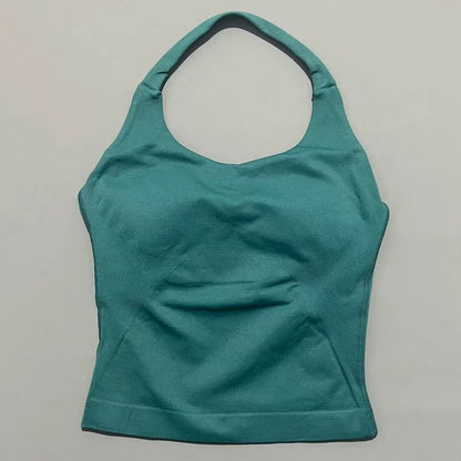 Impact Seamless Halter Tank Top Women Built-in Bra Yoga & Gym Top