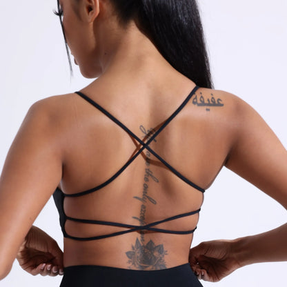 Women Cross Back Sports Bra High Support Gym & Yoga Fitness Top