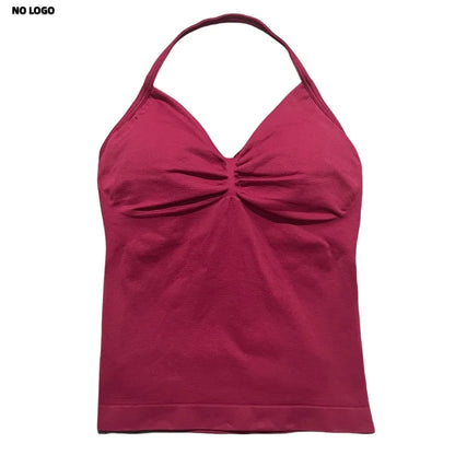 Women Longline Strappy Fitness Tank Top – Open Back Yoga Gym Bra