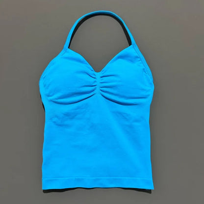 Impact Longline Strappy Sports Bra – Women Open Back Yoga Gym Top