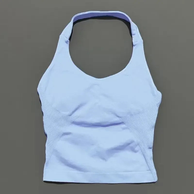 Impact Seamless Halter Tank Top Women Built-in Bra Yoga & Gym Top