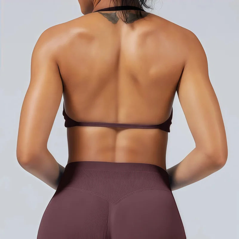 Impact Strappy High Support Sports Bra  Women Seamless Gym & Yoga Top