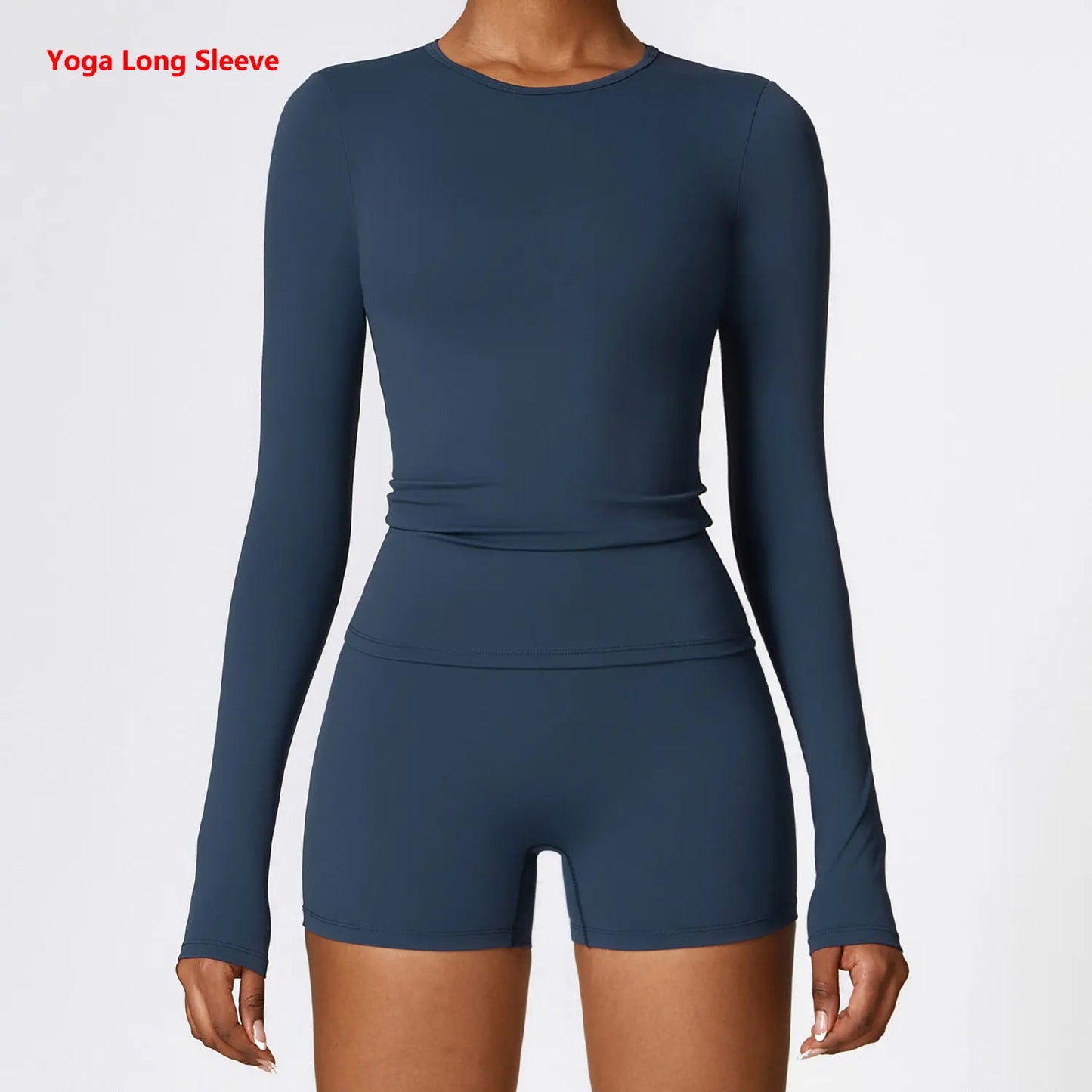 Women Long Sleeve Crop Sports Top Quick Dry Gym & Yoga Shirt