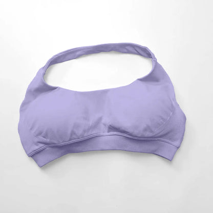Impact Seamless Halter Sports Bra – Women High Support Open Back Gym Top