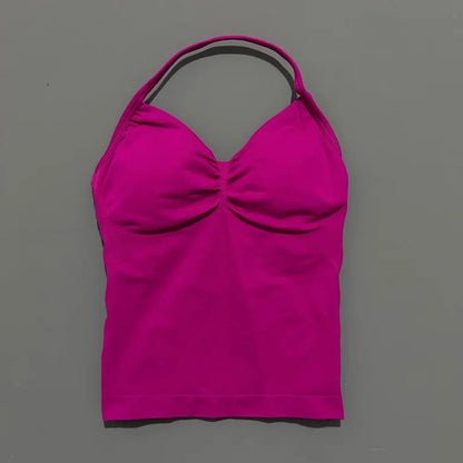 Impact Longline Strappy Sports Bra – Women Open Back Yoga Gym Top