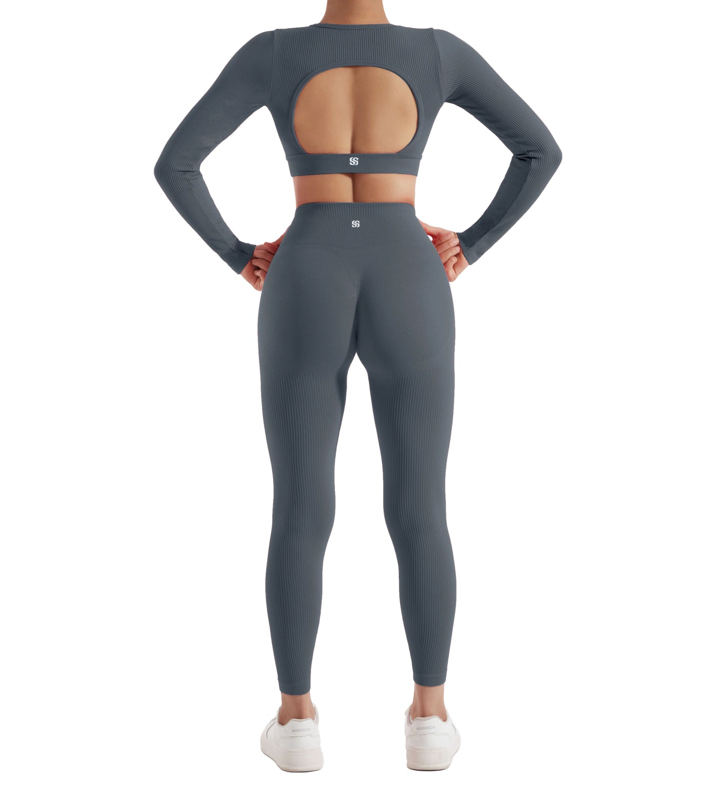 Women’s 2PCS Long Sleeve Yoga Set – Quick-Dry Gym Workout Tracksuit