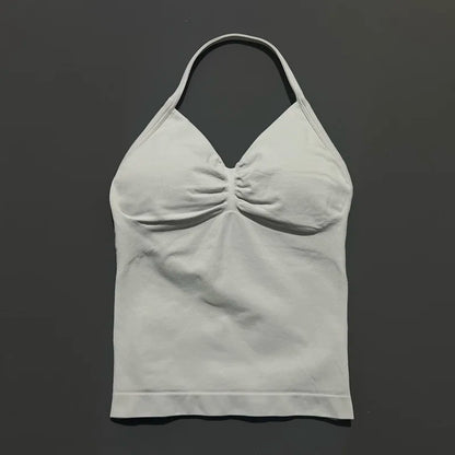 Impact Longline Strappy Sports Bra – Women Open Back Yoga Gym Top