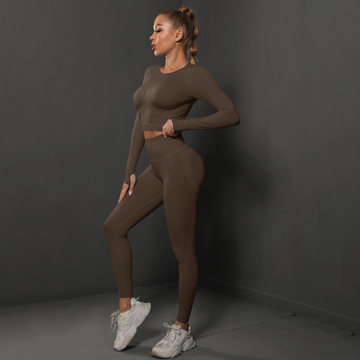Seamless Yoga Set Crop Top High Waist Leggings Set