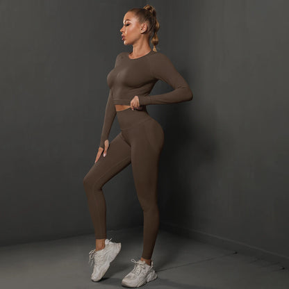 Seamless Yoga Set Crop Top High Waist Leggings Set