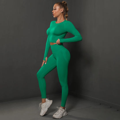 Seamless Yoga Set Crop Top High Waist Leggings Set