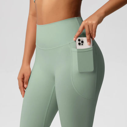 Women High Waist Push-Up Leggings Stretch Yoga Pants with Pockets
