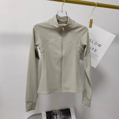 Women Quick-Dry Sports Jacket Long Sleeve Gym & Running Fitness Top