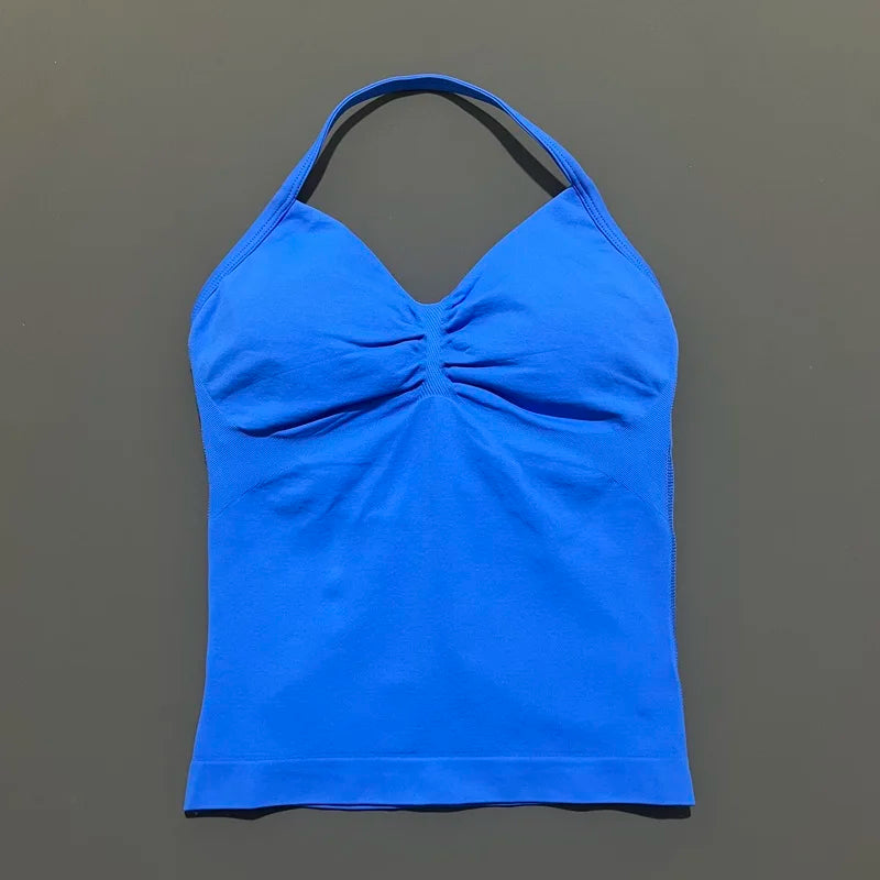 Impact Longline Strappy Sports Bra – Women Open Back Yoga Gym Top