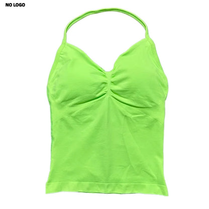 Women Longline Strappy Fitness Tank Top – Open Back Yoga Gym Bra