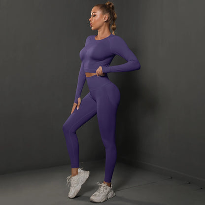 Seamless Yoga Set Crop Top High Waist Leggings Set