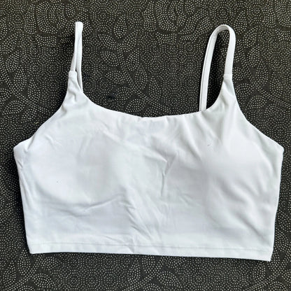 Women’s Solid Color Spaghetti Strap Sports Bra with Chest Pads