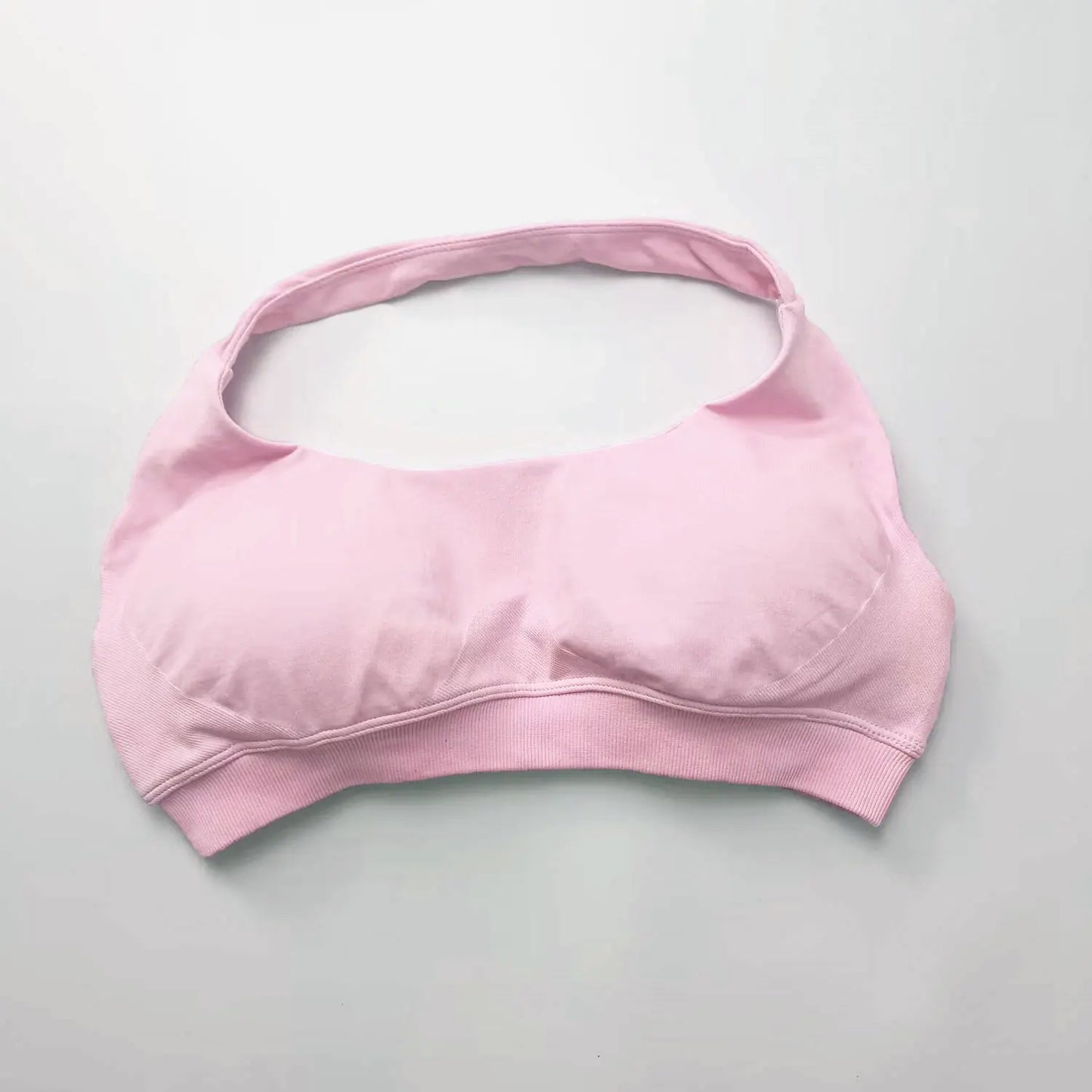 Impact Seamless Halter Sports Bra – Women High Support Open Back Gym Top